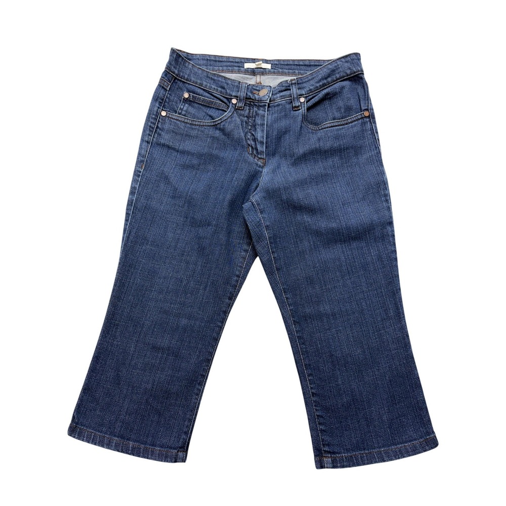 Eileen Fisher Petite Jeans Womens 26x20 Blue Mid Rise Relaxed Cropped Denim